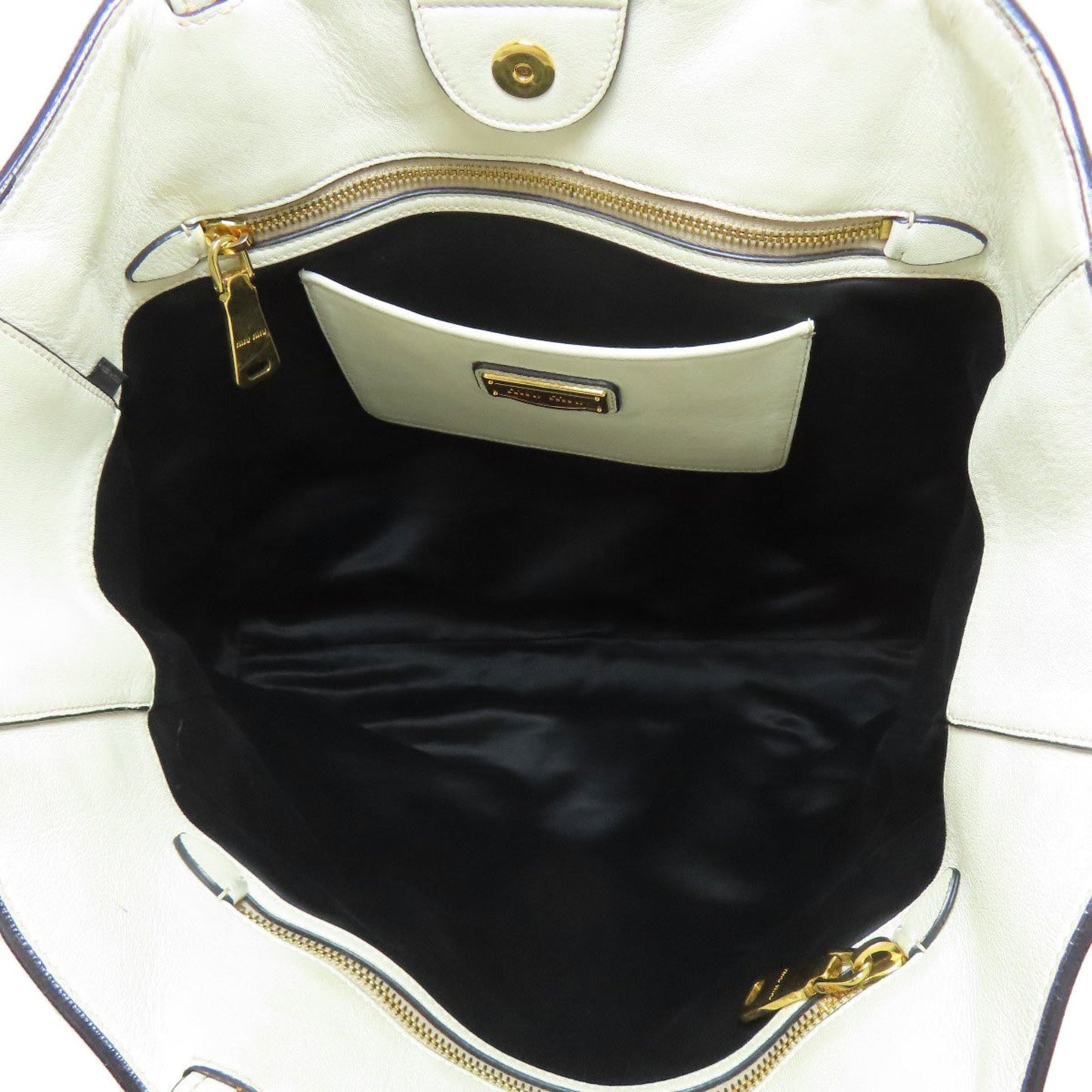 Miu Miu Miu Logo Tote Bag Leather
