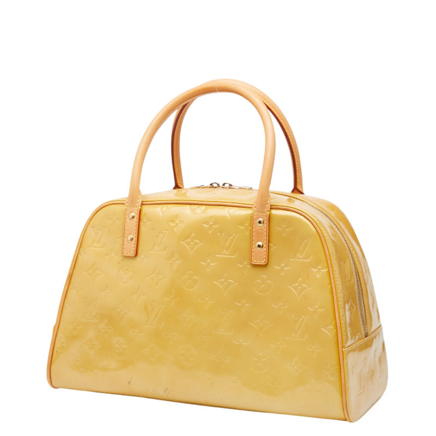 Louis Vuitton Monogram Vernis Tompkin Square Boston Bag/Handbag M91149 In Beige