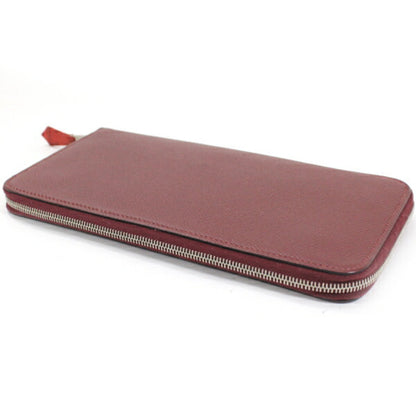 Herms Azap Long Silkin Round Zip-Around Wallet In Rouge H (Epson) For Men And Women