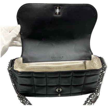 Chanel Chocobar Handbag In Black Lambskin