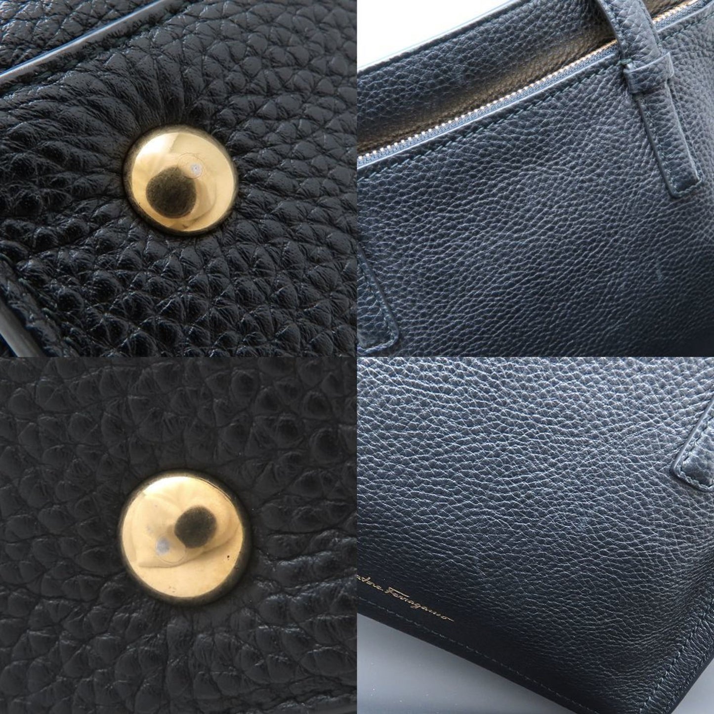 Salvatore Ferragamo Amy 2-Way Handbag In Black Leather