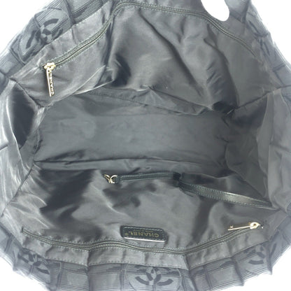 Chanel New Travel Line Neutral Tote Mm Black With Gold Hardware
