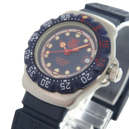 Tag Heuer Formula 1 370.508 Stainless Steel Rubber Navy Quartz Wristwatch 1911 Heuer