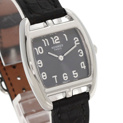 Hermes Herms Ct1.210 Cape Cod Tonneau Watch In Stainless Steel