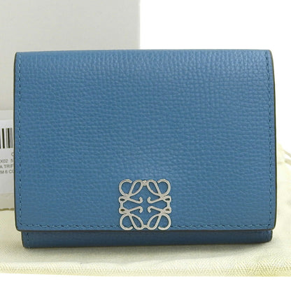 Loewe Anagram Trifold Wallet C821Tr2X02 Double Leather Lagoon Blue