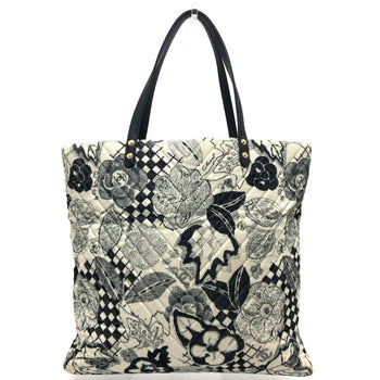 Chanel Camellia Bag Chevron Corduroy Shoulder Ribbon Handbag Tote Canvas