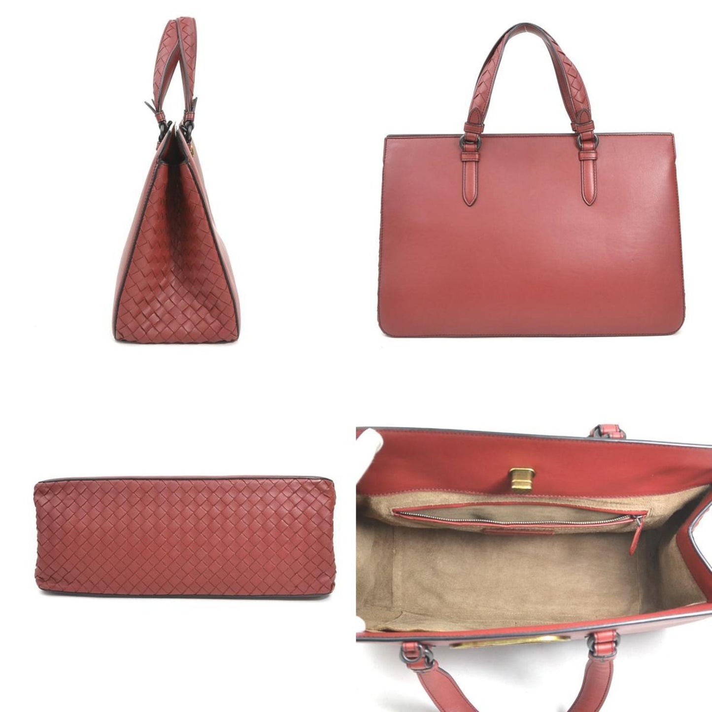 Bottega Veneta Handbag Shoulder Bag Intrecciato Leather Burgundy