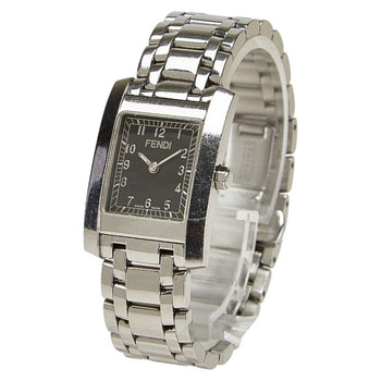 Fendi Horologi Classico Watch 7000L Quartz Movement Black Dial Stainless Steel