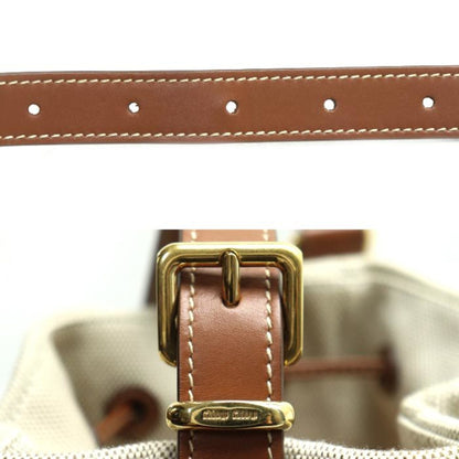 Miumiu Miu Bucket Bag Shoulder Beige/Brown 5Be090