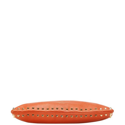 Valentino Rockstud Clutch Bag/Second Bag In Orange Leather