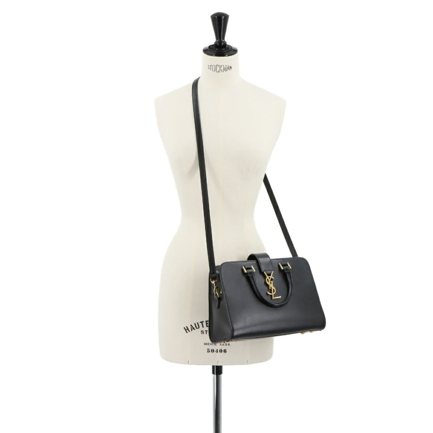 Saint Laurent Baby Cabas 2-Way Hand/Shoulder Bag In Black Leather