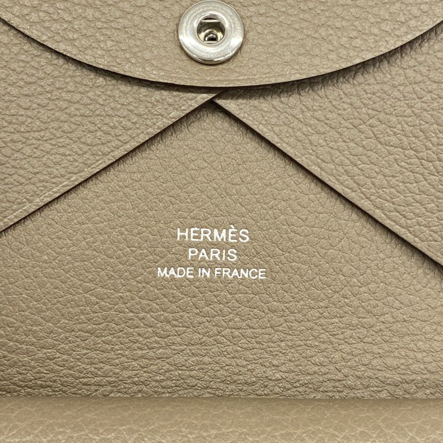 Hermes Herms Calvi Duo Evercolor Etoupe Wallet/Coin Case
