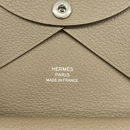 Hermes Herms Calvi Duo Evercolor Etoupe Wallet/Coin Case