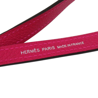 Hermes Leather Neck Strap With Raspberry Y Stamp