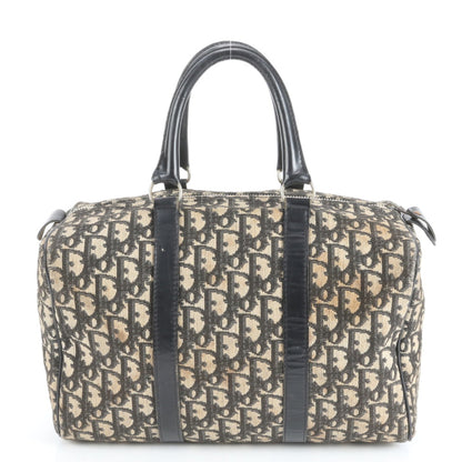 Christian Dior Trotter Mini Boston Leather Handbag Tote Bag In Black