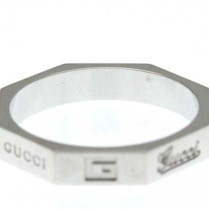 Gucci Octagonal Ring White Gold (18K) Fashion No Stone Band Ring Silver