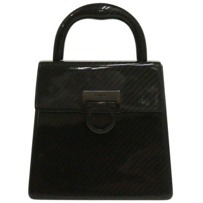 Salvatore Ferragamo Gancini Do-21 9746 Carbon Black Handbag 1537Salvatore
