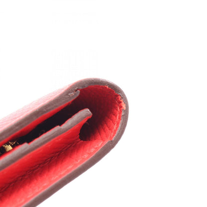 Hermes Herms Bearn Soufflet Bi-Fold Long Wallet In Calfskin Leather (Cowhide) With Epsom Leather