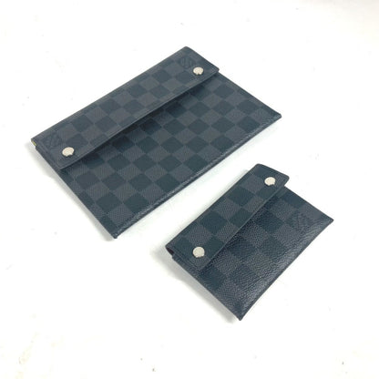 Louis Vuitton N60255 Damier Graphite Alpha Triple Pouch Bag Set Of 3 Long Wallet Business Card