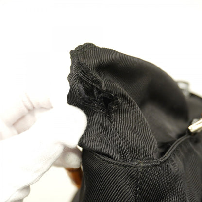 Gucci Bamboo 002 2122 Nylon Handbag In Black