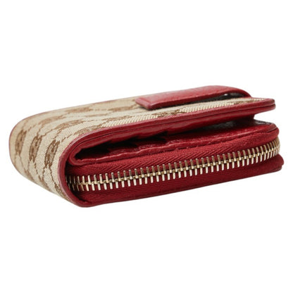 Gucci Gg Canvas Long Wallet 346056 Beige Red