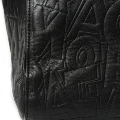 Salvatore Ferragamo Bonnie Shoulder Bag In Black Embossed Calfskin Leather (Re-21F963)