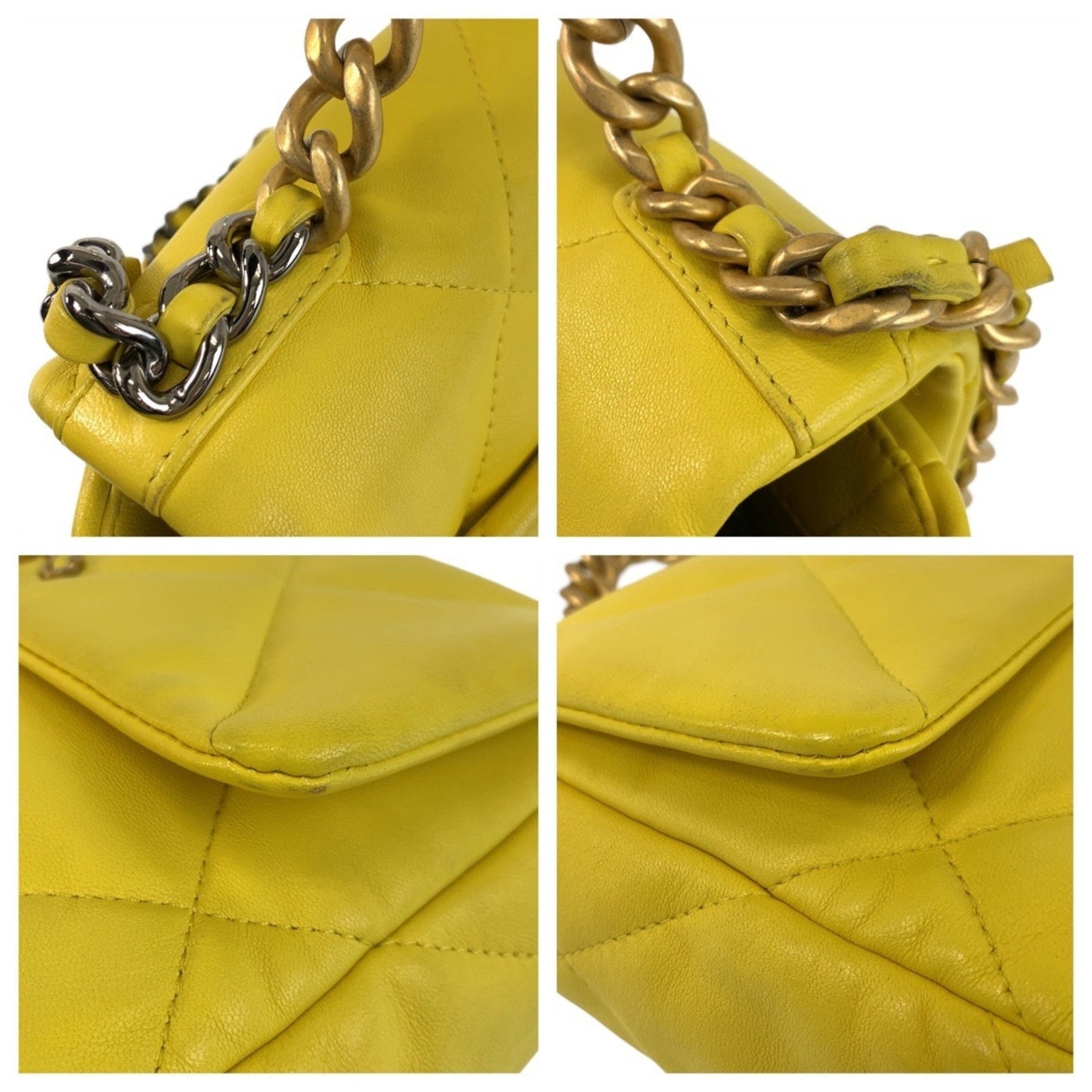 Chanel Chanel Matelasse 19 Coco Mark Turnlock Yellow Gold Hardware Lambskin Chain Shoulder Bag