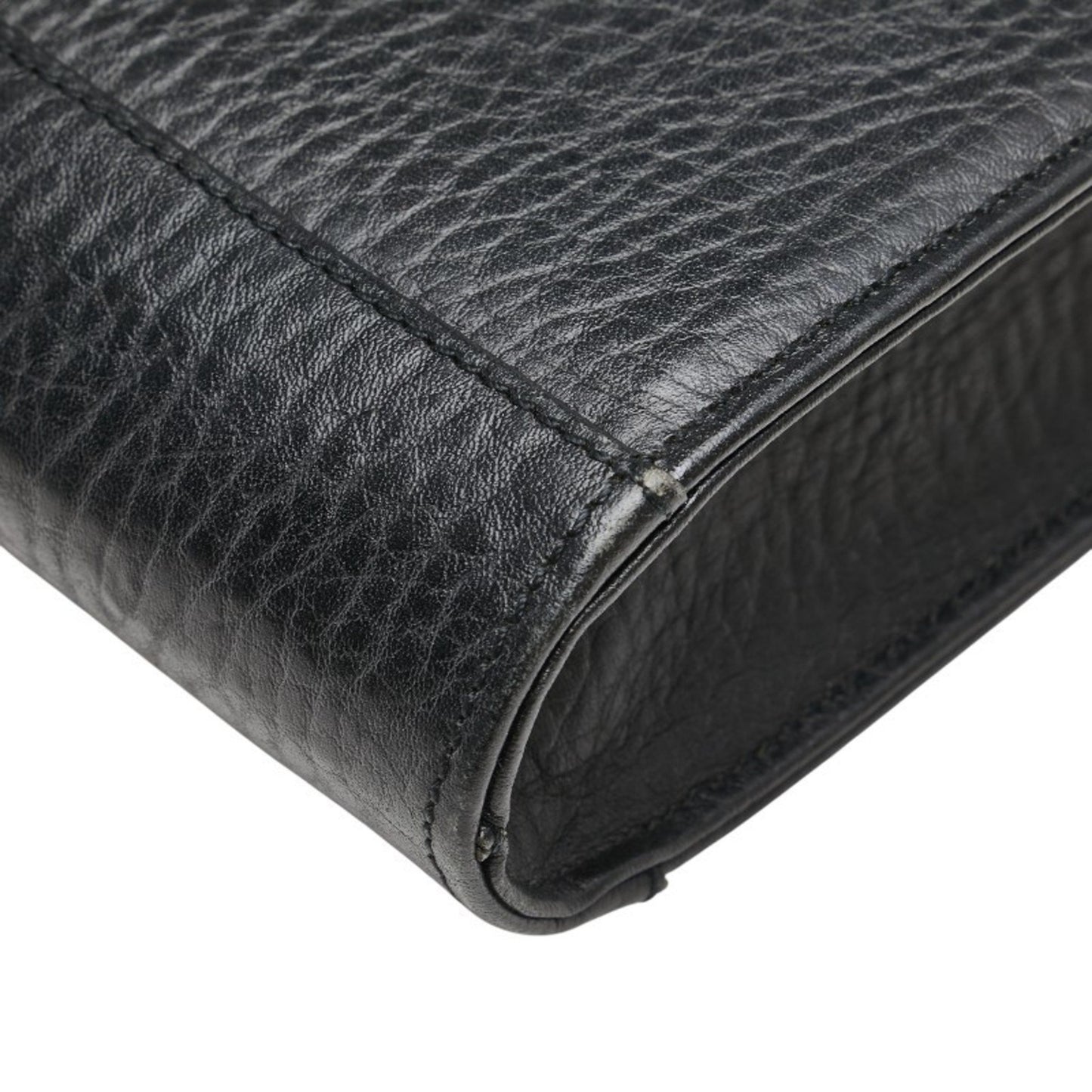 Burberry'S Check Lining Business Bag Briefcase In Black Leather