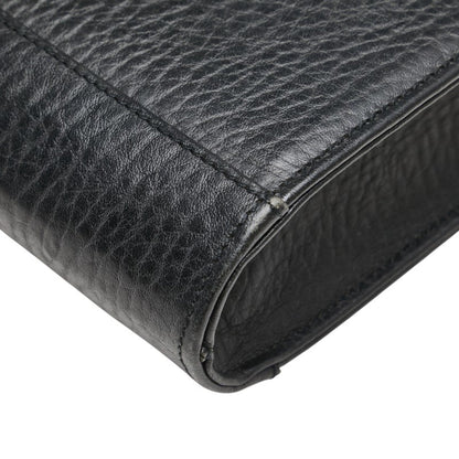 Burberry'S Check Lining Business Bag Briefcase In Black Leather