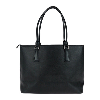 Burberry Nova Check Black Tote Bag With Silver Hardware