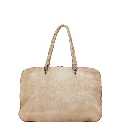 Bottega Veneta Intrecciato Handbag In Beige