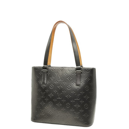 Louis Vuitton Monogram Matte Stockton Shoulder Bag Tote M55112 Noir Black Leather