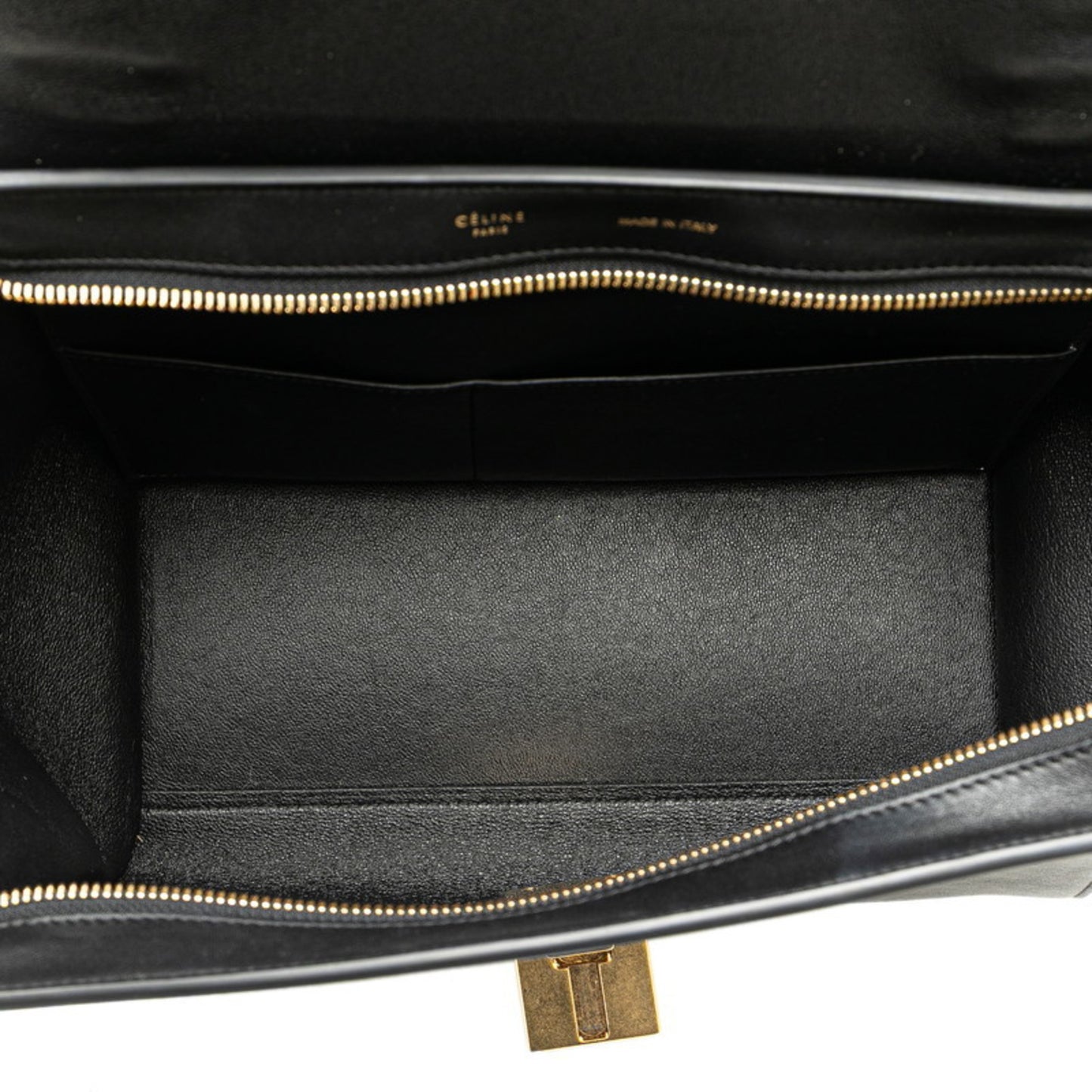 Celine Trapeze Tricolor Handbag Shoulder Bag 2Way Yellow Black Blue Leather