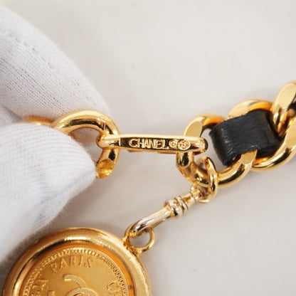 Chanel Belt Gold Black Chain