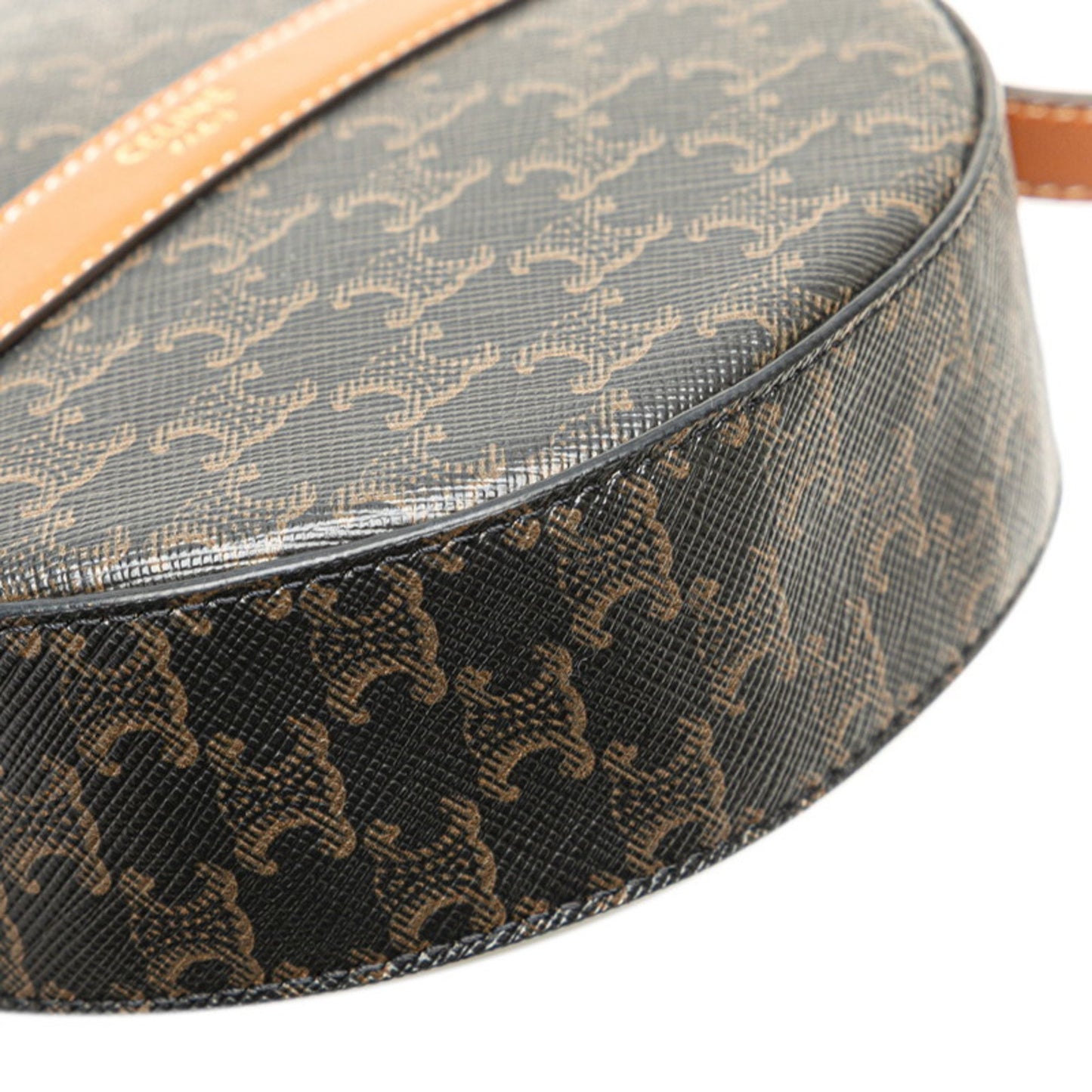 Celine Triomphe Round Purse Shoulder Bag In Black