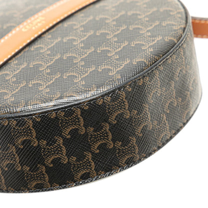 Celine Triomphe Round Purse Shoulder Bag In Black