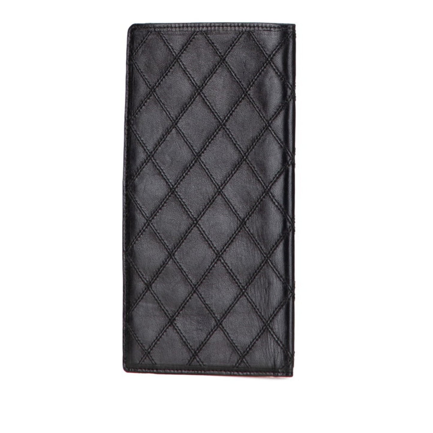 Chanel Bicolore Billfold Long Wallet In Black Lambskin