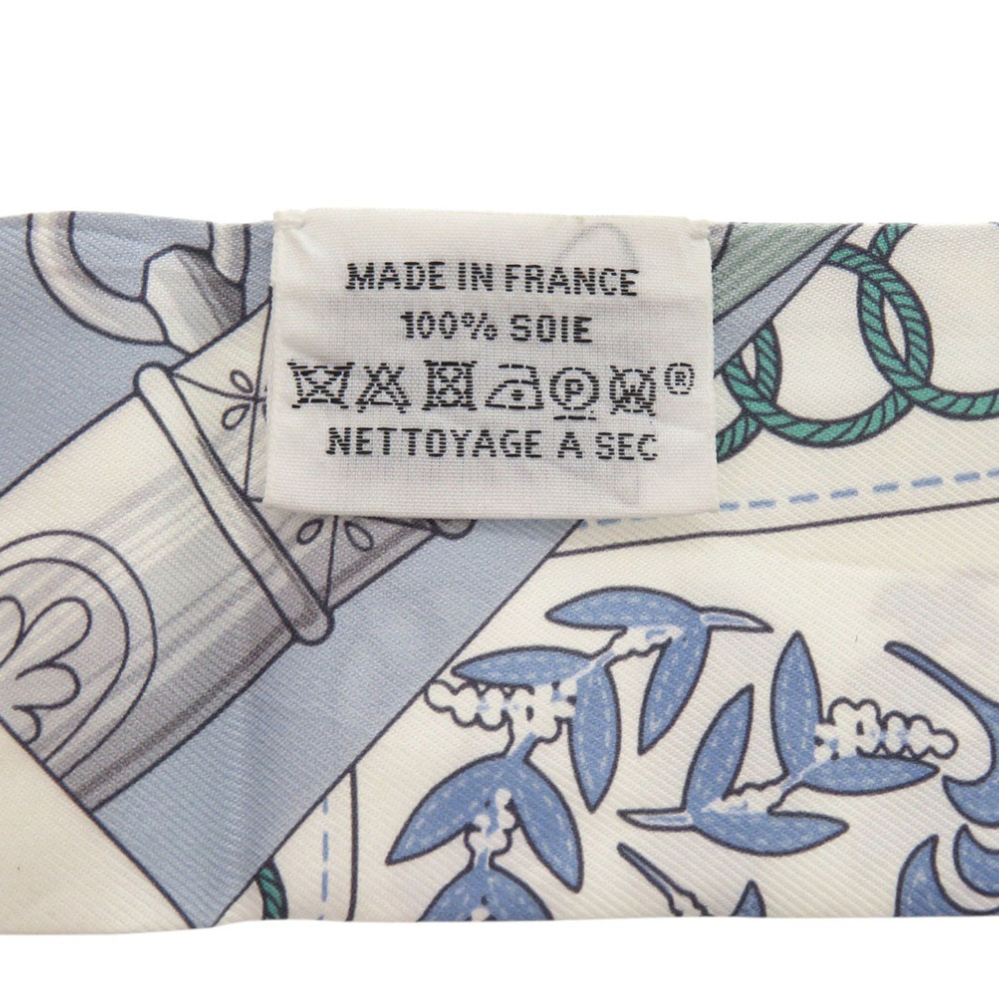 Herms Twilly Cliquetis Silk Green/Blue Scarf/Muffler