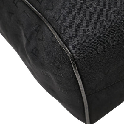 Bvlgari Logomania Tote Bag In Black Canvas