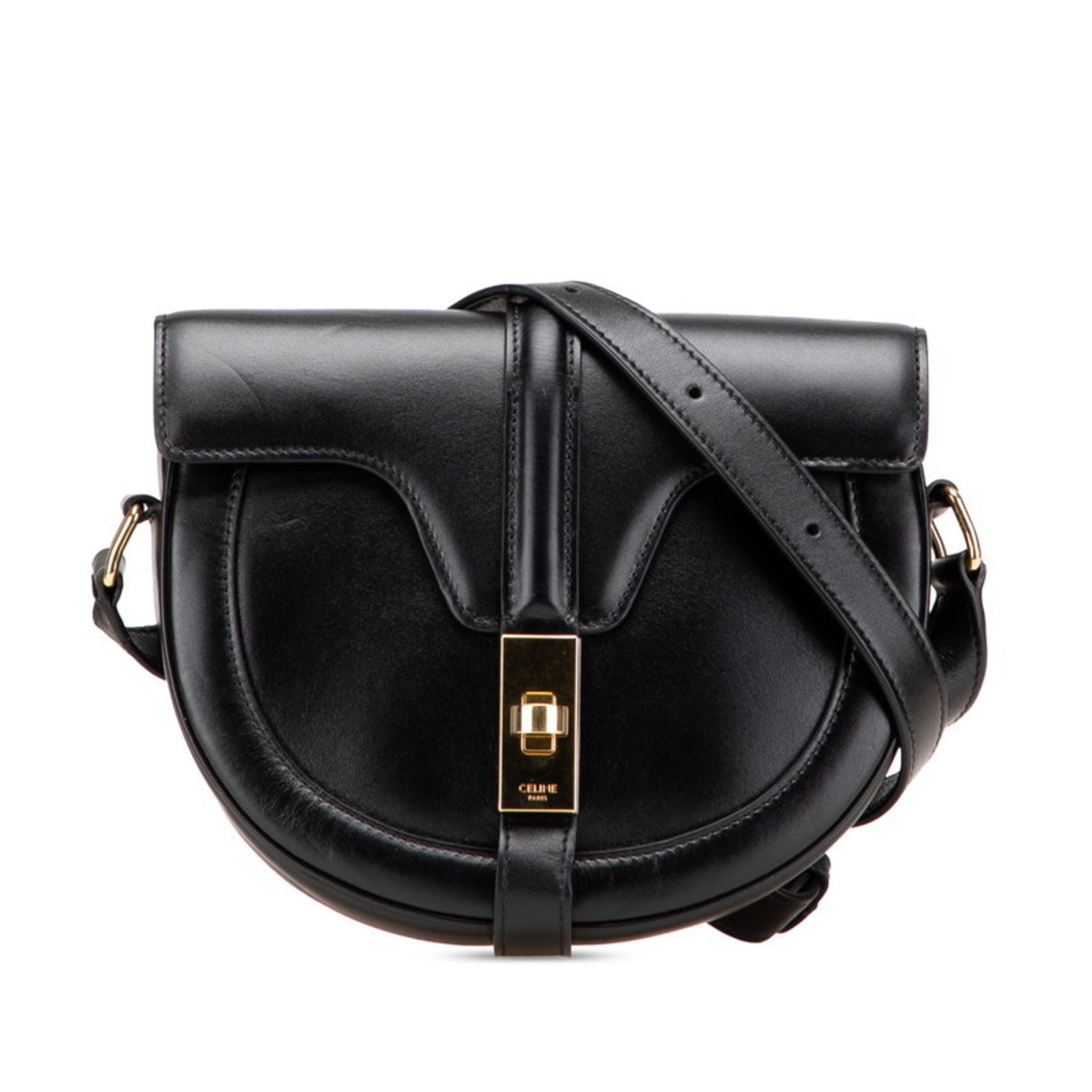 Celine Small Besas 16 Seize Shoulder Bag In Black Leather