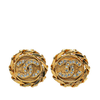 Vintage Chanel Coco Mark Rhinestone Earrings