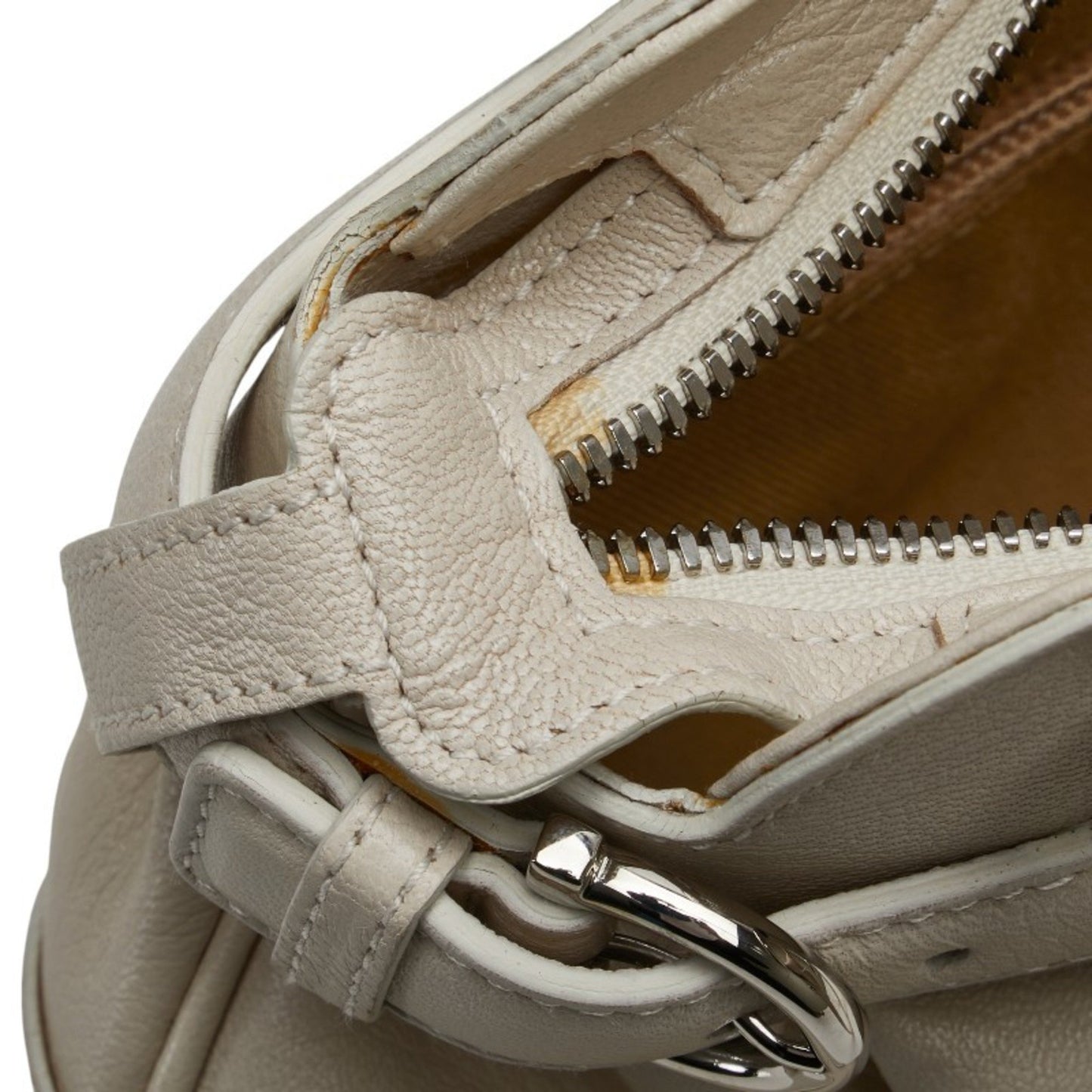 Salvatore Ferragamo Gancini Handbag Au-21 6317 White Leather