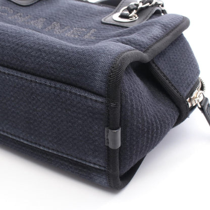 Chanel Deauville Bowling Bag Shoulder Canvas Leather