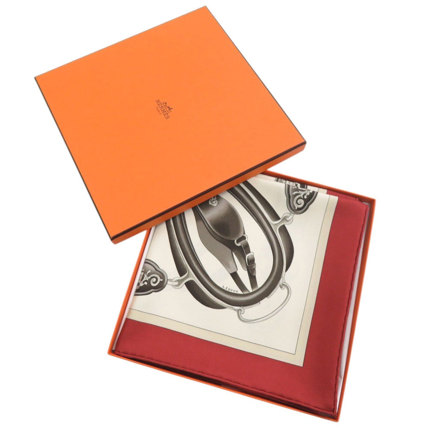 Unused Herms Carr 90 Attelage En Arbalete Bow-Shaped Silk Multicolor Scarf Muffler 1546 Hermes