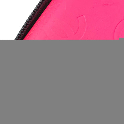 Chanel A26710 Cambon Line Zip Around Long Wallet Black X Pink