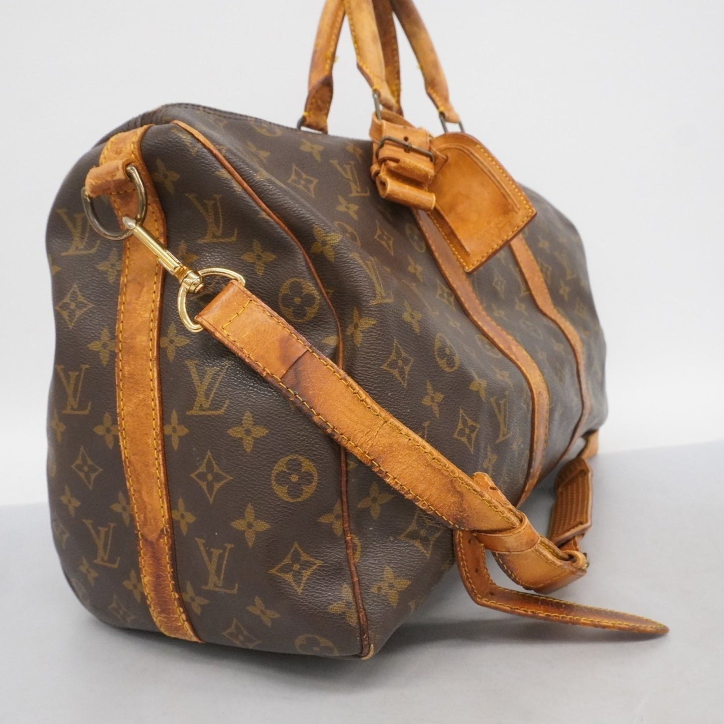 Louis Vuitton Monogram Keepall Bandouliere 45 Boston Bag M41418 Brown