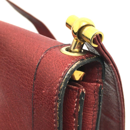 Christian Christian Dior Cdhardware Bag Shawl Shoulder Bag Red Goldhardware