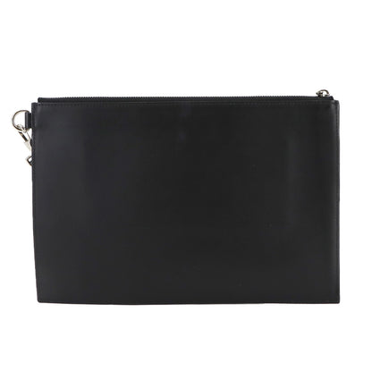 Burberry Print Clutch Bag In Black Leather
