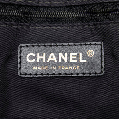 Chanel New Travel Line Tote Mm Bag A15991 Black Nylon Leather