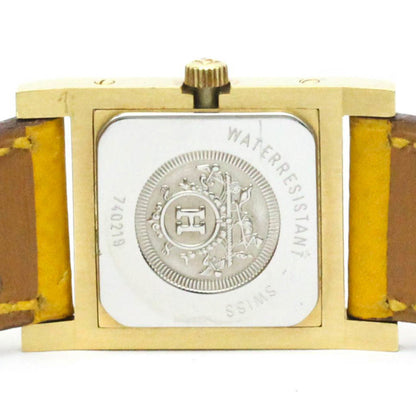 Hermes Medor Gold Plated Leather Quartz